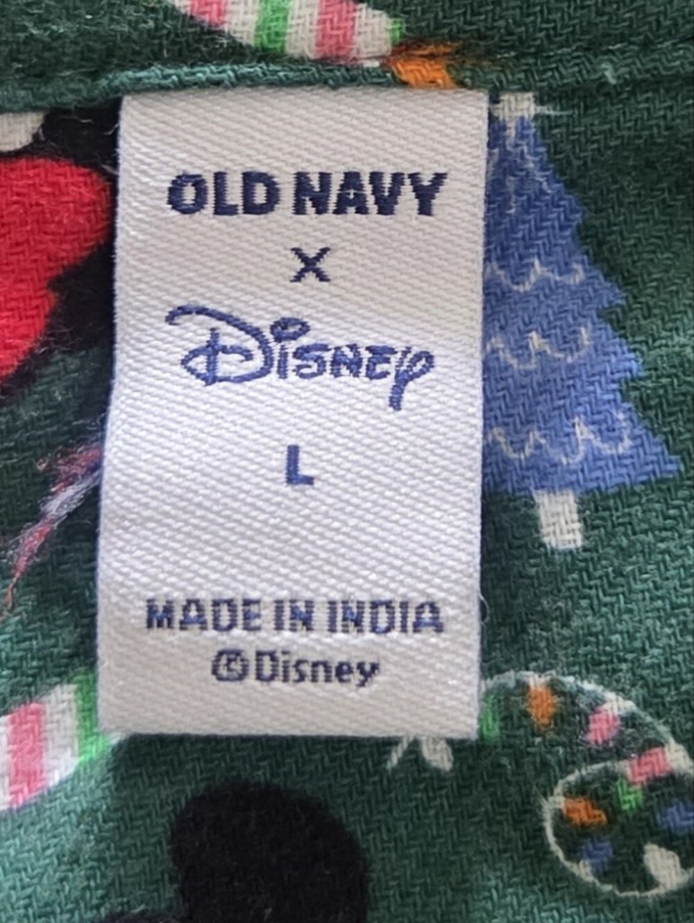 Old Navy Disney Adult Green Mickey & Minnie Holiday PJ Set EUC Size L - Picture 9 of 10